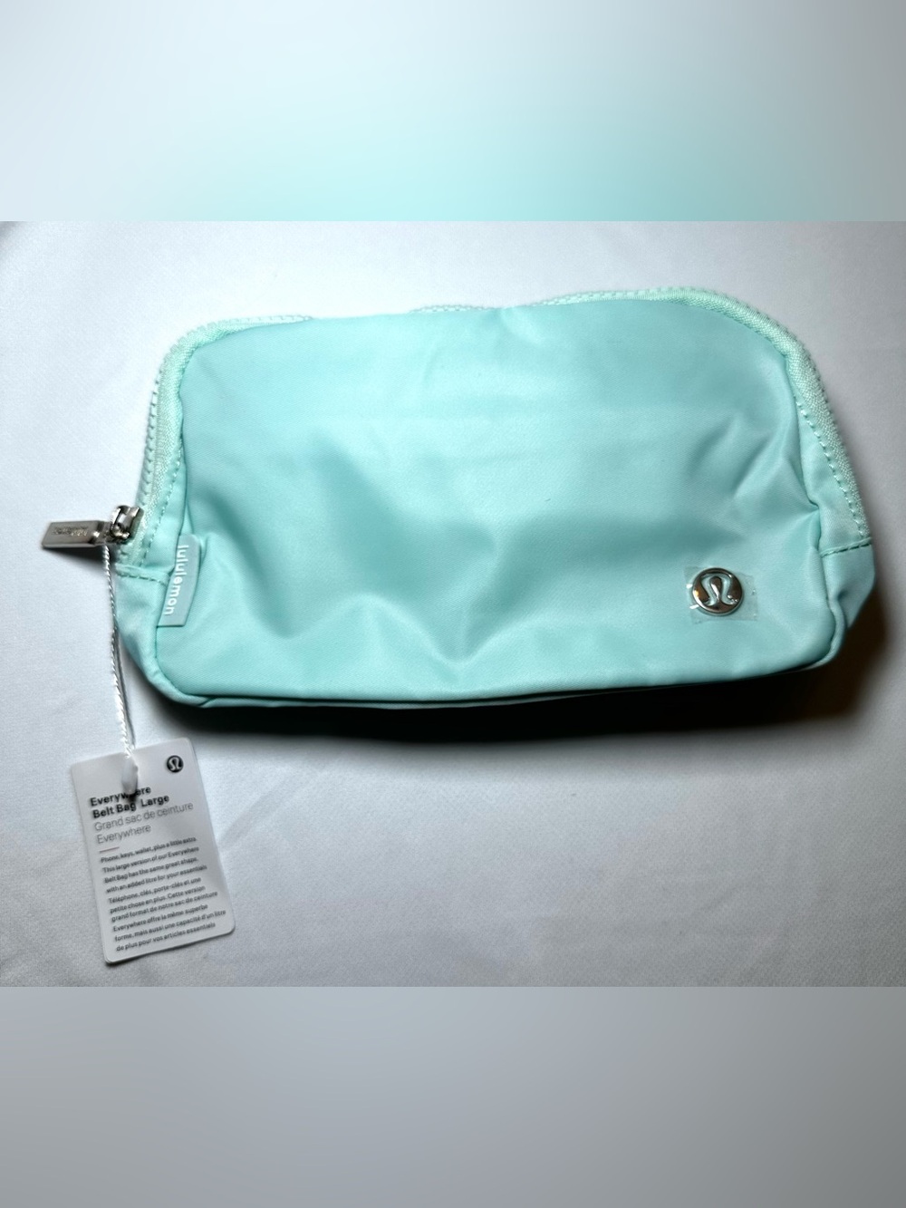 lululemon 1L belt bag in Soft Aqua🩵🤍